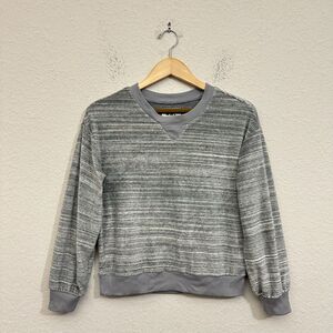 MWL MADEWELL W's Velour Space-Dyed Crew Neck Sweatshirt in Grey